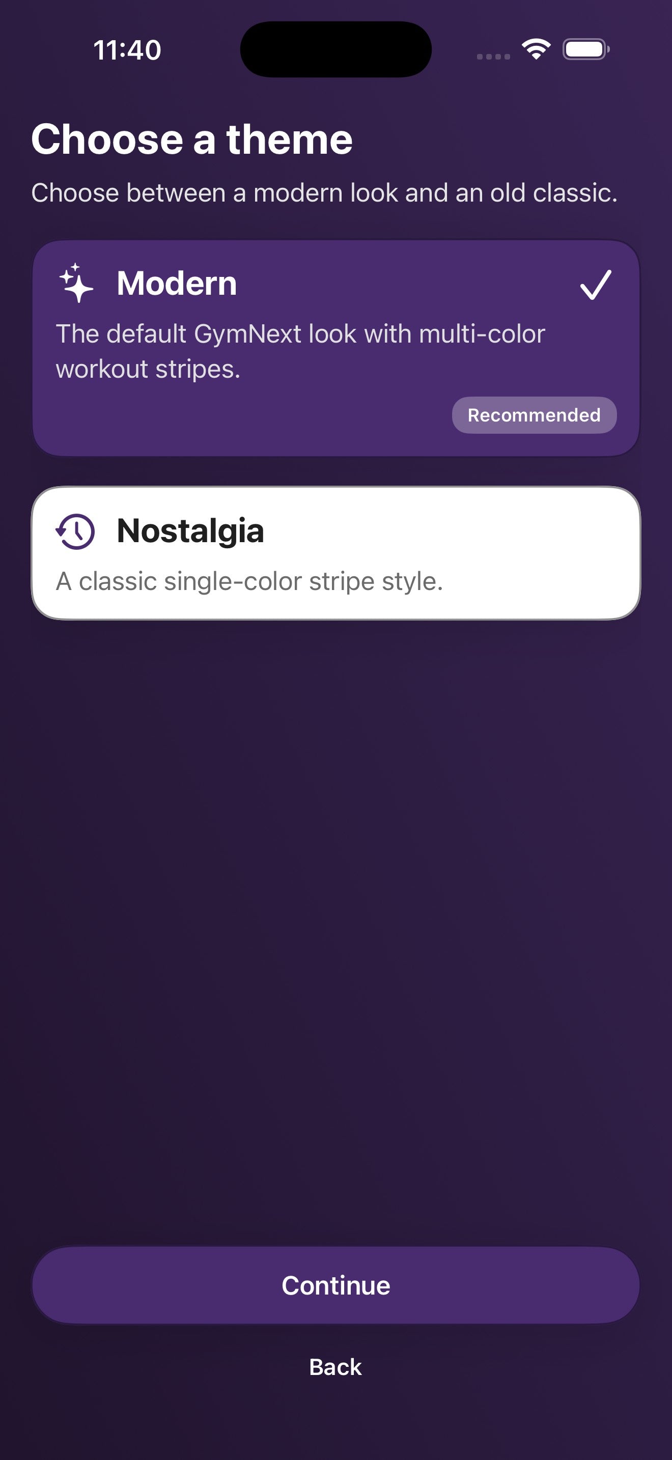 Scelta dello stile del tema tra Moderno e Nostalgia
