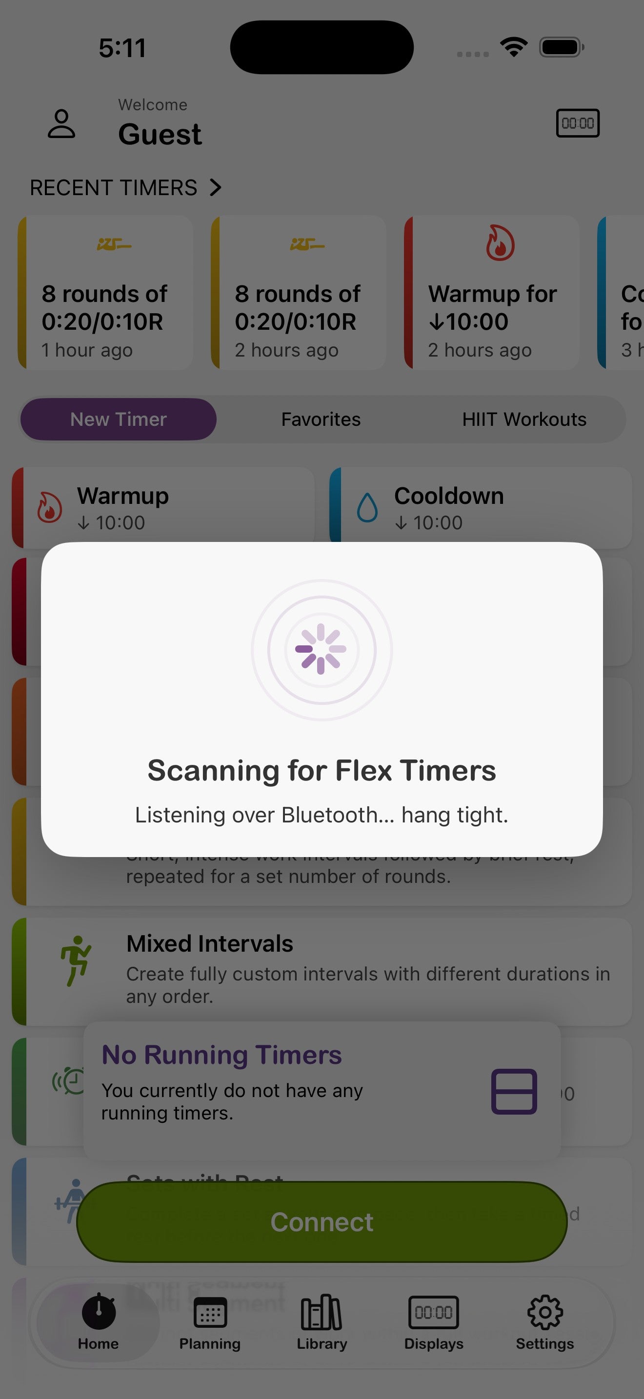 Ricerca di Flex Timer tramite Bluetooth