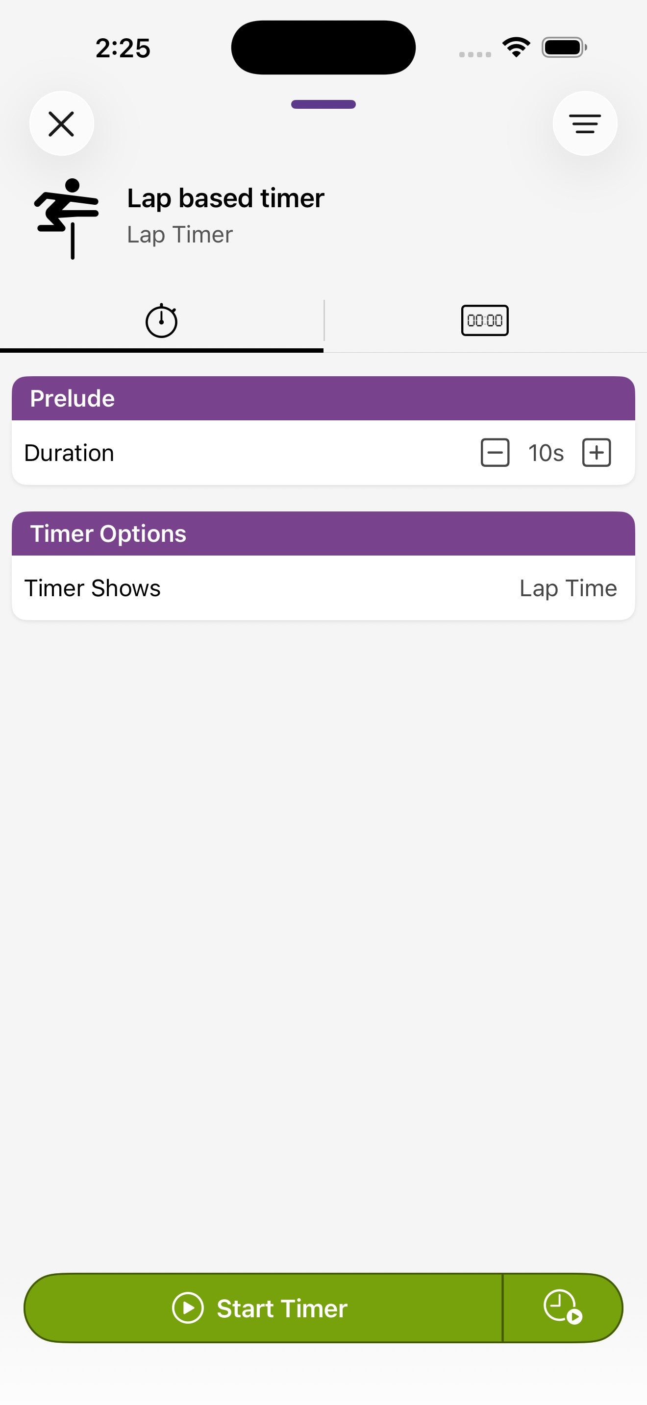 Configurazione Lap Timer